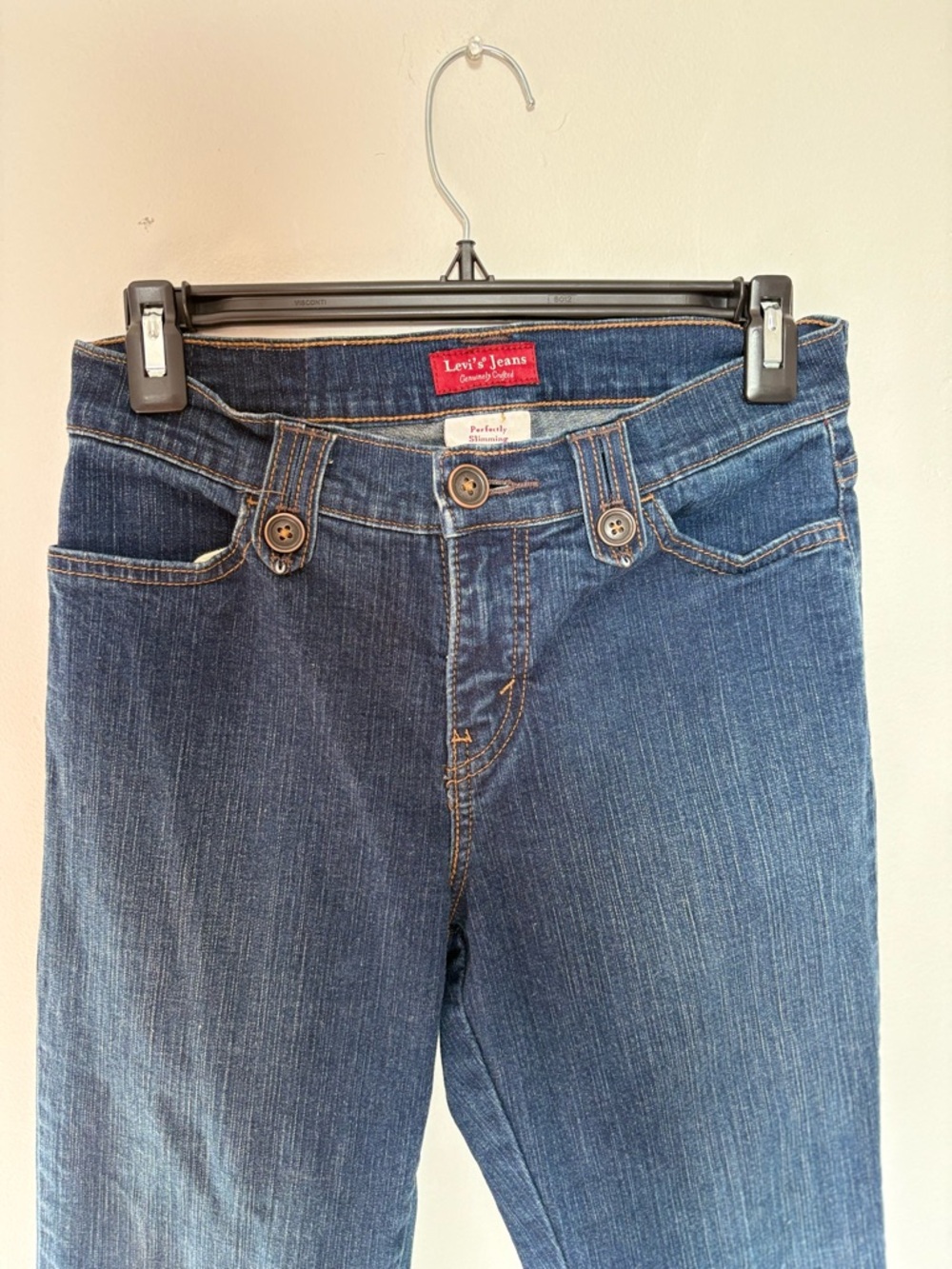 Vintage Levis Perfectly Slimming Midrise Flare Jeans - Picture 2 of 7